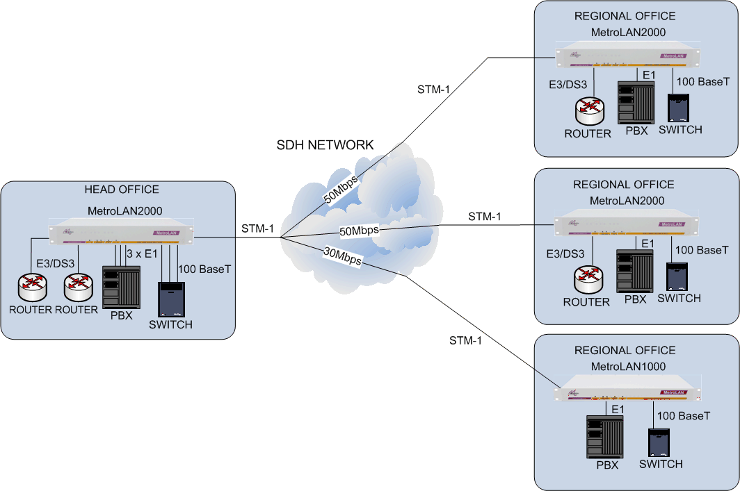 Multi-site Multi-service Delivery using the MetroLAN2000